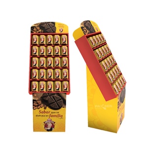 Expositor de Suelo Plegable de Cartón Corrugado para Patatas Fritas y Productos Alimentarios para Supermercados - Product Image 1