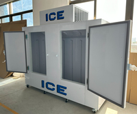 Grand bac de stockage de glace de porte doubleur commercial Machine de conservation de la glace ventilateur extérieur refroidissement/congélateur de sac de glace de mur froid pour magasin