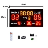 GANXIN Pencatat Skor Pertandingan Olahraga Bola Rugby Isi Ulang, Papan Skor Digital Elektronik LED untuk Sepak Bola Amerika dengan Remote