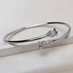 Bracelet élastique en argent S925 avec double perle creuse, fait à la main, accessoires de bijoux DIY pour femmes, plateau creux pour 10 à 14 perles, 3859 - Product Image 1