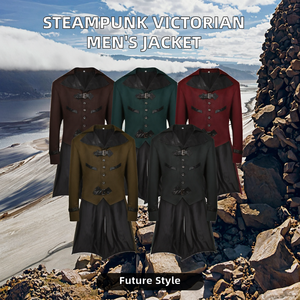 Steampunk Victorian Tailcoat Men's <b>Jacket</b> Prince Halloween Costume Long Sleeve Polyester All Seasons Compatible - Product Image 2