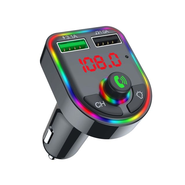 Xlintek F6 Car Charger Dual USB BT 5.0 FM Transmitter Wireless Handsfree Audio Receiver MP3 Player Adapter 3.1A Fast Charger
