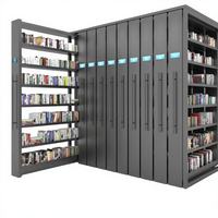 Système d'archivage de bureau moderne : Étagères mobiles haute densité en acier, conception démontable pour bibliothèque