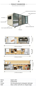 <span class=keywords><strong>Casa</strong></span> Contenedor Modular Moderna Tipo Cápsula Apple de 5.85m x 11.5m, de Construcción Rápida, Portátil, de 20 y 40 Pies, Oficina Tipo Pod, Impermeable, Venta al por Mayor - Product Image 2