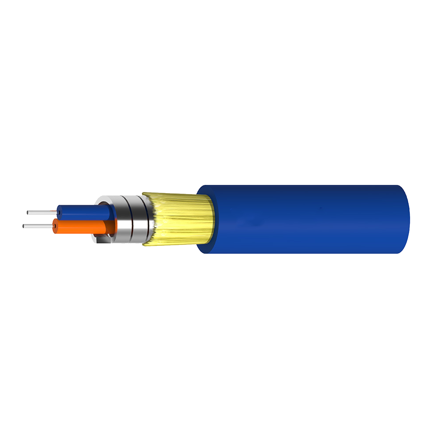 1 Core 2 Core Indoor Armored Fiber Optic Cable Anti Rodent Single Tube