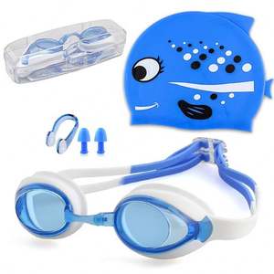 Ensemble de lunettes de natation et bonnet de bain pour enfants 2025 – Étanche HD, anti-buée, motif poisson – Fabricant - Product Image 3