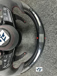 Volante de fibra de carbono con pantalla LED para carreras, apto para Audi A3 <span class=keywords><strong>2018</strong></span> 2019 A4 A5 A6 A7 A8 S3 S5 S6 S7 RS3 RS4 RS5 RS6 RS7 TT TTRS B9 - Product Image 5