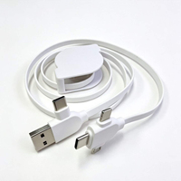 Cable de Carga 4 en 1 con Múltiples Puertos USB Retráctiles de 5V/2A, Personalizado con Logotipo, para Regalos Empresariales y Promocionales