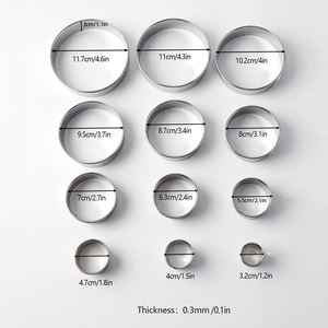 Gran oferta de acero inoxidable 1 Uds juego de cortadores de galletas redondos cortadores de galletas circulares moldes de anillo de Donut redondo <span class=keywords><strong>para</strong></span> hornear - Product Image 3