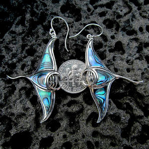 E4055 White Gold Geometric <b>Stud</b> <b>Earrings</b> With Shell Inlay Bezel Setting Luxury Unisex <b>Fine</b> Jewelry - Product Image 4