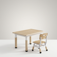 Table et chaises réglables en hauteur pour enfants en plastique pour la lecture, le dessin et les repas