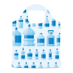Borsa shopper pieghevole in RPET, merchandising sostenibile - Product Image 1
