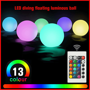 16 ''led 13 màu sắc thay đổi PVC Inflatable nổi ánh sáng lên bóng hồ bơi đồ chơi nhấp nháy bãi biển bóng với từ xa - Product Image 4