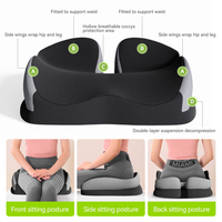 Fournisseur d'oreillers Coussin de siège de bureau en mousse à mémoire de forme épaisse et antidérapante Vente à chaud Oreillers de coussin de fesses respirants quatre saisons