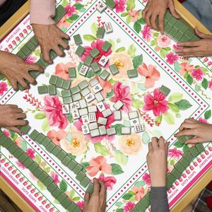 Tapis de Mahjong Floral Drydiet 31,5" x 31,5" Antidérapant et Réducteur de Bruit pour Cartes, Tuiles, Poker et <span class=keywords><strong>Dominos</strong></span> - Product Image 5