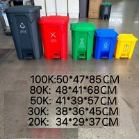 Petite poubelle en plastique Tacho De Basura 20L 30L 50L 80L 100L Poubelle à déchets avec pédale et couvercle