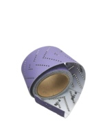 Rouleau abrasif perforé au laser en céramique violette 70 mm x 12 m avec support auto-agrippant pour l'extraction de la poussière, le ponçage de carrosserie automobile, du bois et du métal