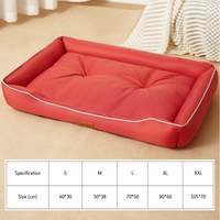 Nouveau lit orthopédique carré pour chien au design élégant, en polyester de luxe, avec motif imprimé et housse amovible lavable.