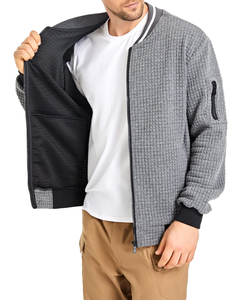 Customizable Lightweight Men's Varsity Coat Casual Bomber <b>Jacket</b> <b>Zipper</b> Closure Stand Collar Woven Breathable Washed OEM Service - Product Image 1