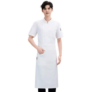 ชุดเครื่องแบบเชฟสำหรับทุกเพศ, เสื้อเชฟทำอาหารแขนสั้นระบายอากาศได้ดีเสื้อเชฟแบบกระดุมสองแถว - Product Image 6