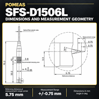 POMEAS SFS-D1506L Chromatic Confocal Displacement Probe, Rentang +/-0.75 mm, Jarak Referensi 5.75 mm