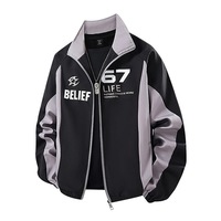 Blouson Bomber Réversible Homme Imprimé Fin en Toile Style Américain Luxe Léger Streetwear Color-block Nouvelle Collection Printemps Taille Européenne
