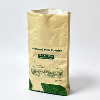 Sac d'emballage pour farine de 25 kg, sacs tissés en PP en papier kraft brun de 50 kg, fond carré, écologiques, vente en gros, logo imprimé personnalisé