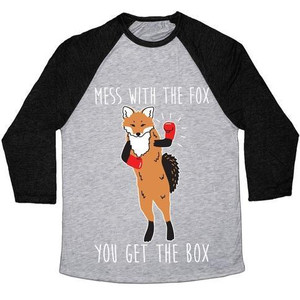 Mess With the Fox You Get the Box Unisex Tri-Blend <b>Baseball</b> <b>Tee</b> - Product Image 3