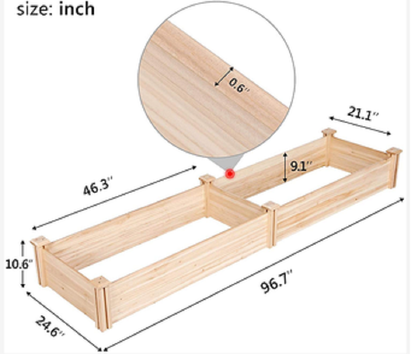 Деревянная поднятая садовая кровать, контейнер для садовых растений на открытом воздухе, деревянная кровать для цветов, коробки для овощей и трав