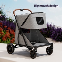 Poussette pour animaux de compagnie de grande taille pour chiens et chats âgés, en acier au carbone, pliable en un clic, portable, pour une utilisation en extérieur