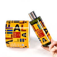Autocollants holographiques laser personnalisés à marque privée pour flacons de parfum, cosmétiques et huiles essentielles – Feuilles en rouleau orange en vrac, qualité supérieure