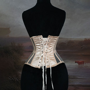 Women's Underbust Boned Lace-up Jacquard <b>Corset</b> <b>Belt</b> Breathable Bustier Waspie Spandex/Nylon Firm Control FancyShape - Product Image 2