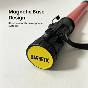 Bâton lumineux de signalisation LED rechargeable 39 cm avec design fileté pour avertissement de sécurité en cas d'urgence sur chantier routier - Product Image 5