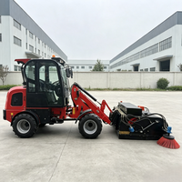 Mini-chargeuse sur pneus en promotion 0,6T 0,8T 1T, chargeuse frontale compacte avec accessoires optionnels pour l'agriculture et la construction