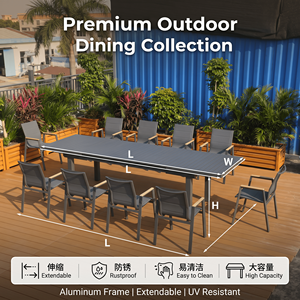 <span class=keywords><strong>Table</strong></span> de pique-nique extensible d'extérieur Alibaba en aluminium imperméable pour <span class=keywords><strong>10</strong></span>-<span class=keywords><strong>12</strong></span> <span class=keywords><strong>personnes</strong></span> – Offre spéciale - Product Image 2
