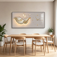 Reloj de Pared Decorativo de Cuarzo Analógico Rectangular con Acabado Brillante de Lujo, con Agujas y Marco, para Sala de Estar/Comedor