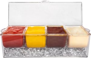 Large <b>Ice</b> Chilled Condiment Caddy Organizer <b>Ice</b> Chilled Condiment Caddy With 5 Containers for Bar Accessories - Product Image 4