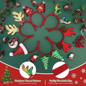 Christmas <b>LED</b> Headbands Party Favors Decoration Supplies Xmas Gifts Photo Booth <b>Tree</b> Snowman Reindeer Antlers Santa <b>Light</b> Hat - Product Image 6