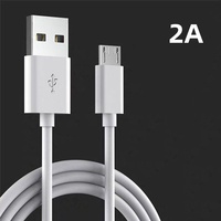 Kabel USB TPE putih ponsel pintar, pengisian daya Data Usb mikro 1M 1.5M 2A