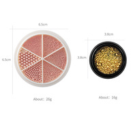 6 grille Rose Or Argent Noir Métal Nail Caviar Perles 3D Mini Micro Billes En Acier Nail Art Décoration