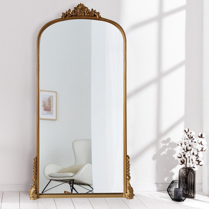 Miroir de sol cadre en bois Espejo Antique or grand miroir décoration pour <span class=keywords><strong>salon</strong></span> corps entier debout grand miroir miroir de sol - Product Image 2