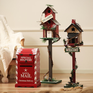 <strong>Christmas</strong> Decorations American Style Indoor Bird's Nest Ornaments Large Outdoor Courtyard Mailbox <strong>Christmas</strong> Scene Shooting Props - Product Image 1