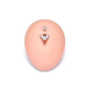 ASTM F136 titanio 14G ombligo anillos en forma de corazón CZ hilo interno cristal ombligo Piercing anillo tit joyería - Product Image 3