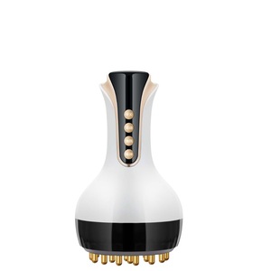 Brosse Électrique Vibrante Chauffante pour Méridiens, Masseur Abdominal Amincissant et Remodelant, Utilisation Corps Entier, Physiothérapie Infrarouge, Blanc Noir - Product Image 2