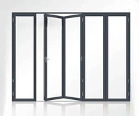 Porte pliante ZS à cadre fin, panneaux de verre minimalistes, quincaillerie dissimulée, glissière fluide, entrée de bâtiment commercial
