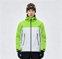 Veste à capuche unisexe en tissu imperméable coupe-vent respirant avec logo personnalisé, fermeture éclair intégrale, idéale pour les activités de plein air en équipe en automne