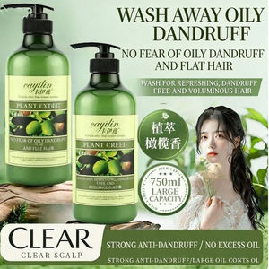 Shampooing à l'huile d'olive, contrôle du sébum, volumisant, antipelliculaire, parfum longue durée, ensemble gel douche et après-shampoing - Product Image 2