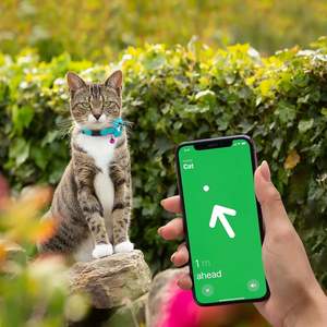 Haute qualité <span class=keywords><strong>OEM</strong></span> Airtag Mini GPS Tracker moderne en nylon réfléchissant collier pour animaux de compagnie pour chats chiens avec rivet décoratif utilisation de sécurité pour animaux de compagnie - Product Image 3