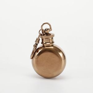 Custom Logo 1oz Stainless Steel Wedding Flask Keychain Portable Round Design 304 Metal Liquor <b>Bottle</b> Elegant Gift - Product Image 5