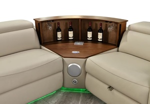 Divano in Pelle Moderno di Design Lussuoso, Colore Personalizzabile, con Luce LED, Divano Angolare Funzionale per Grandi Soggiorni - Product Image 2